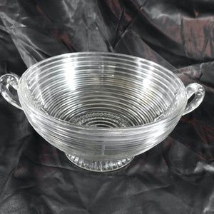 12" LARGE Manhattan 50s Mid-Century Modern Fruit Bowl w Handles - Anchor Hocking